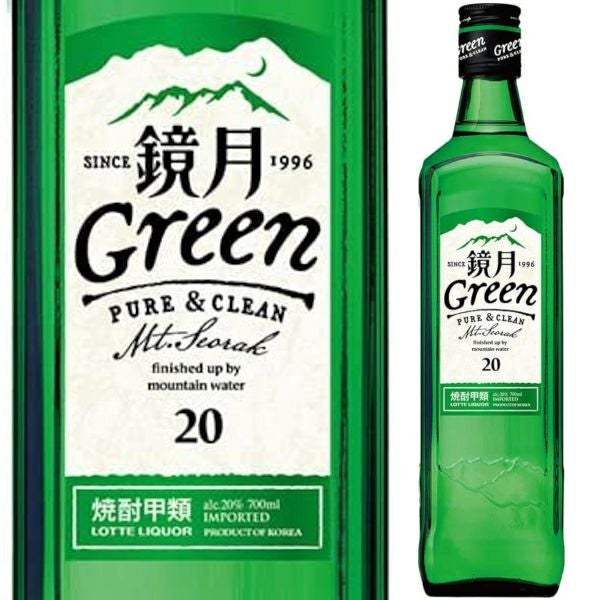 韓国焼酎　甲類焼酎　20°　鏡月グリーン　700ml